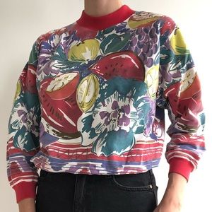 Vintage Abstract Fruit Crewneck Sweatshirt